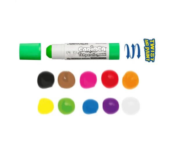 Textil tempera colorată stick 10 bucăți - Carioca