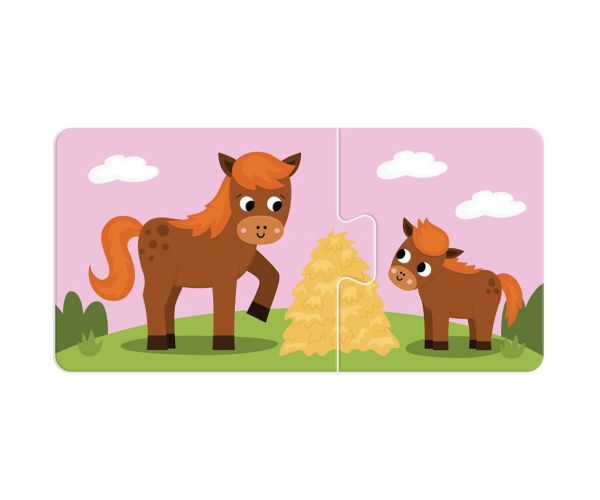 Luna: Primul meu puzzle – Mamele animale și puii lor 10x2 bucăți joc de asociere