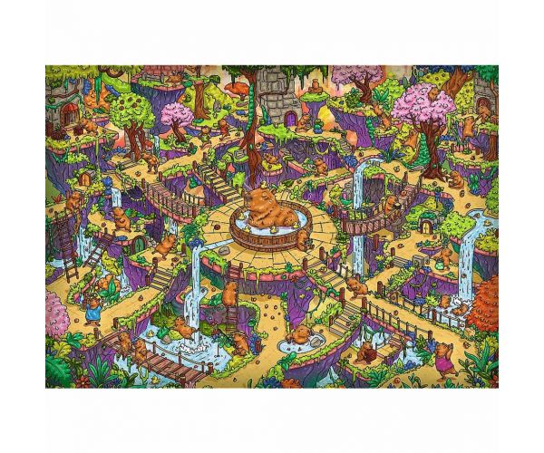 Puzzle cu capibara vesele de 500 de piese calitate Premium plus - Trefl