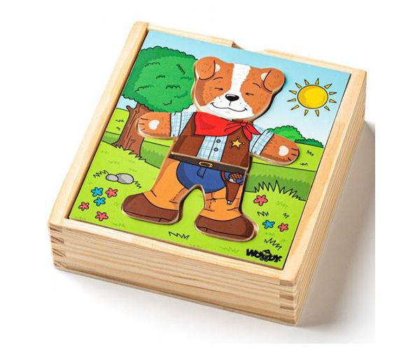 Câine lemn puzzle 18 bucăți - Woodyland
