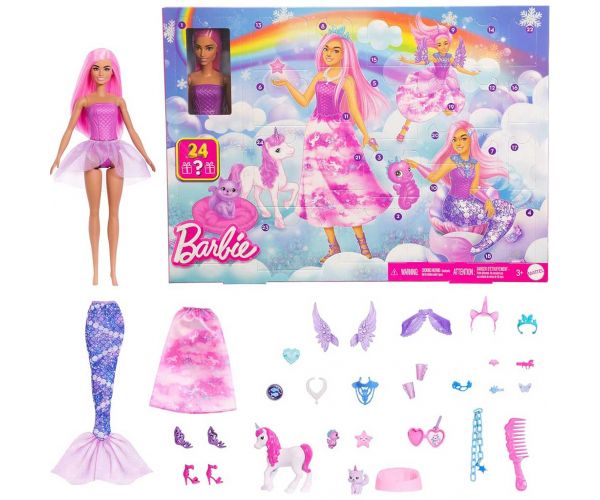 Calendar de Advent Barbie Dreamtopia cu 24 de surprize - Mattel