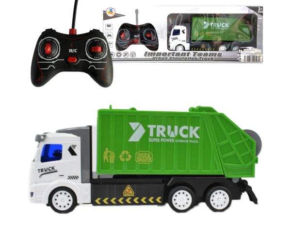 Camion de gunoi cu telecomandă RC cu lumină 1/48 scară 27MHz 20cm