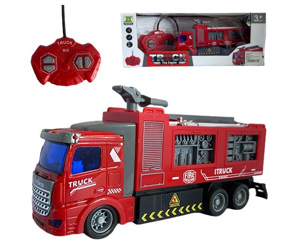 Camion de pompieri cu telecomandă RC cu efecte de lumină la scară 1/48 19cm