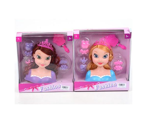 Cap de păpușă prințesă se poate pieptăna cu accesorii 30cm două variante