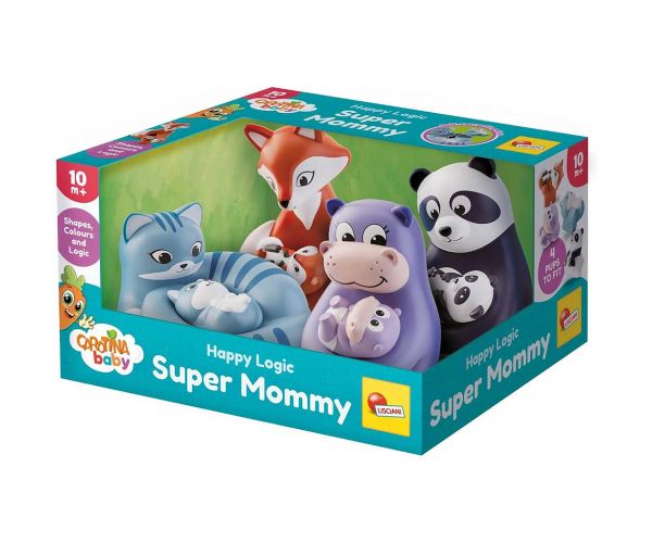 Carotina Baby: Super Mommy animale și puii lor joc educativ pentru dezvoltarea abilităților - Lisciani