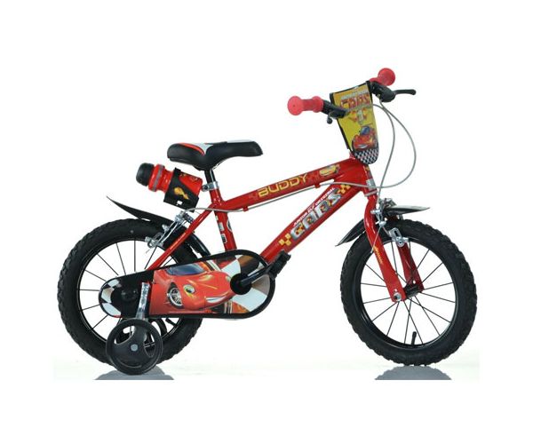 Cars piros gyerek bicikli 16-os méretben - Dino Bikes kerékpár