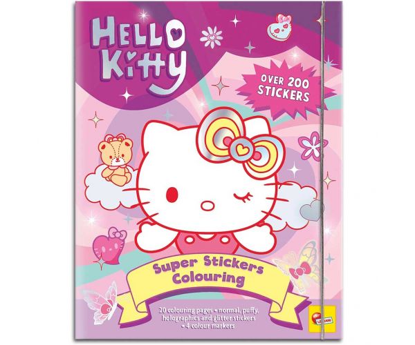 Carte de colorat Hello Kitty cu autocolante - Lisciani