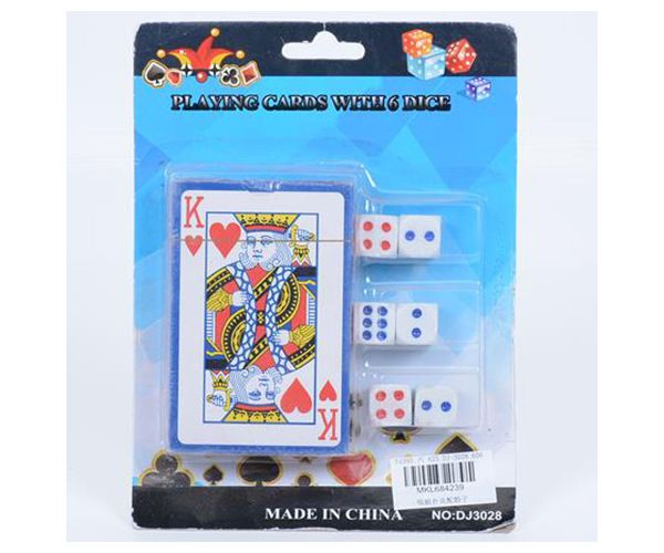 Cărți poker cu 6 bucăți de zar