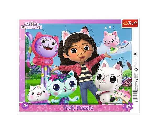 Casa de păpuși a lui Gabby 25 bucăți puzzle cu cadru - Trefl