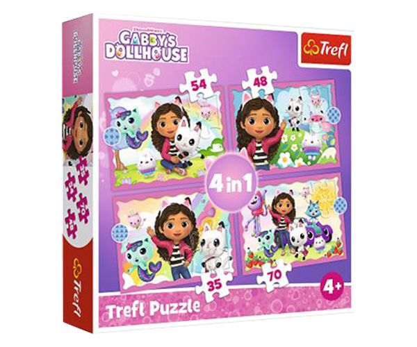Casa de păpuși a lui Gabby 4 in 1 puzzle - Trefl