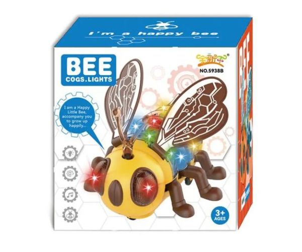 Bee, albinuța fericită cu lumini și funcție de mișcare 17cm