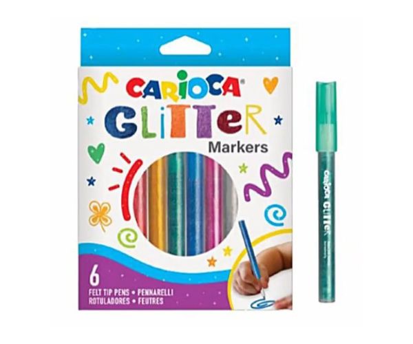 Glitter marker 6 bucăți set - Carioca