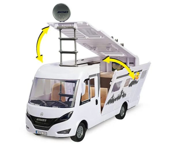 Hymer Camping Van autocaravană cu accesorii 30cm - Dickie Toys