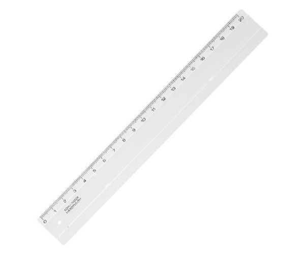 ICO: Riglă transparentă 20cm