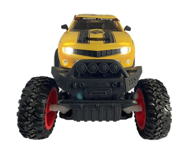 RC Off-Road mașină de jucărie galbenă Camaro cu lumină 27 MHz 29cm 1/14 scală