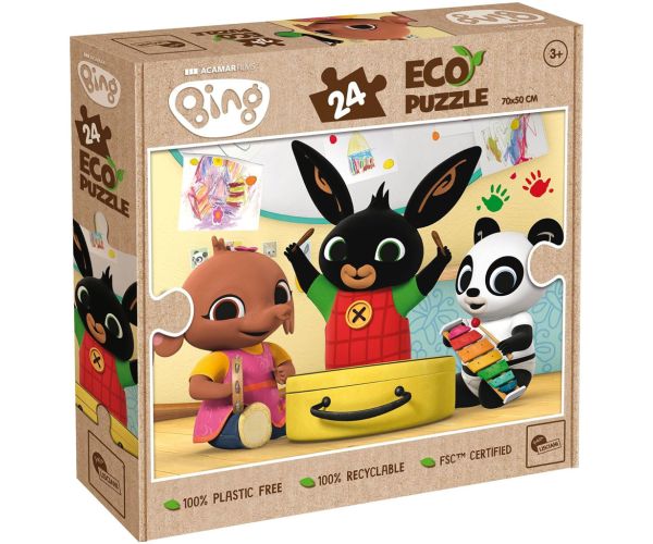 Bing și prietenii săi cântă puzzle Eco 24 piese 70x50cm - Lisciani