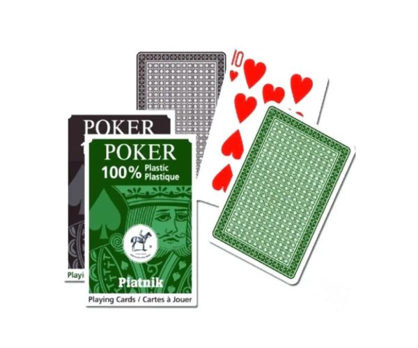 Poker plastic pachet de cărți 1x55 file în verde și maro - Piatnik