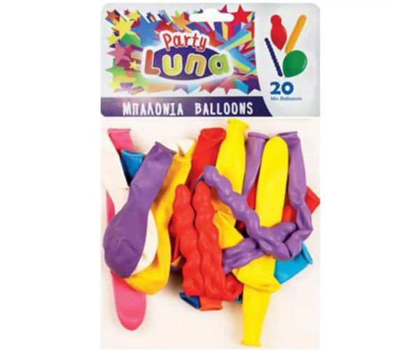 Luna: set 20 bucăți baloane colorate diferite forme