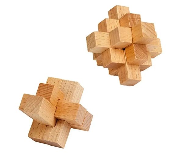 Brain Quest lacăt diabolic din lemn în mai multe variante 1buc