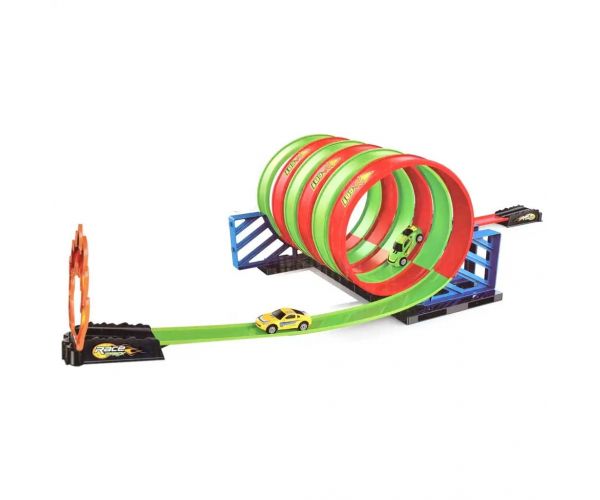 Track Racing: Set pistă de curse în spirală cu 6 bucle de 360 ​​de grade și 1 mașină mică 1/64