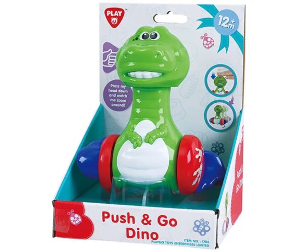 Playgo: Apasă și rostogolește dinozaur vesel
