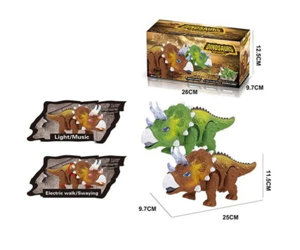 Triceratops figurină cu baterie și lumini 25cm