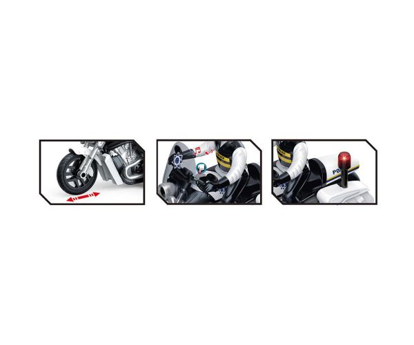 Luna: Light Striker motocicletă de poliție cu figurina de polițist, cu lumină și sunet 1/10