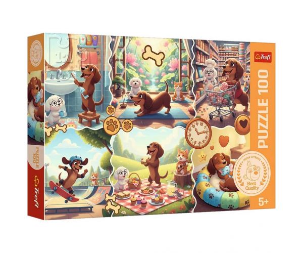 Jurnalul unui cățel dachshund 100 de piese puzzle - Trefl
