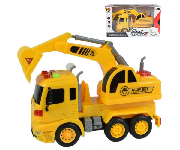 City Truck: Camion cu excavator cu lumina și sunet 20cm