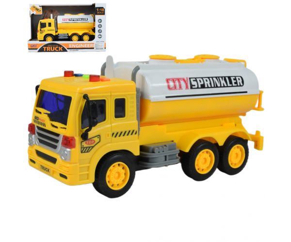 City Truck: Camion galben cu rezervor, cu lumină și sunet 1/18