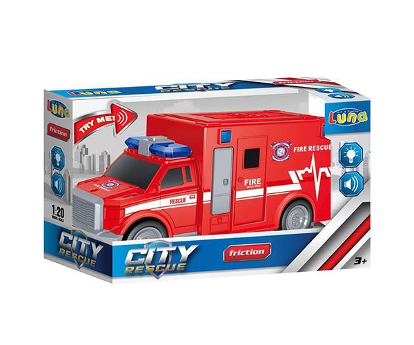 City Rescue lendkerekes tűzoltósági autó fénnyel és hanggal