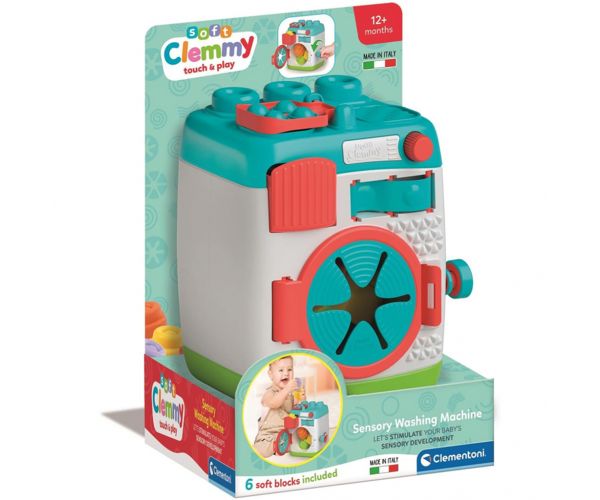 Clemmy: Mașină de spălat senzorială cu cărămizi moi de construit - Clementoni