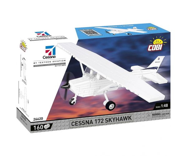 COBI: Aeronava Cessna 172 Skyhawk albă, set de construcție (26620)