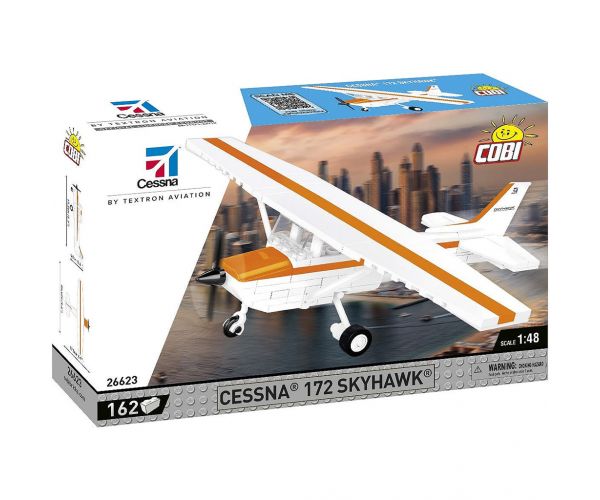COBI: Avion de construcție Cessna 172 Skyhawk portocaliu-alb (26623)