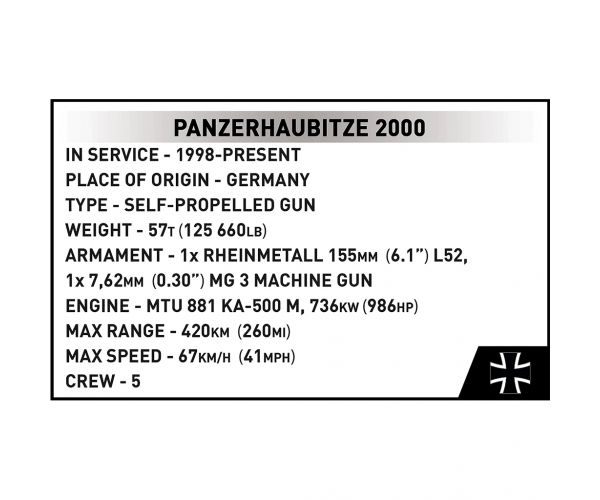 COBI: Forțele Armate Panzerhaubitze 2000 set de construcție (2628)