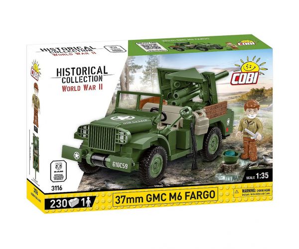 COBI: Set de construcție Al Doilea Război Mondial 37mm GMC M6 Fargo (3116)
