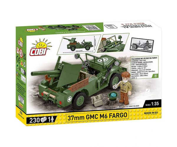 COBI: Set de construcție Al Doilea Război Mondial 37mm GMC M6 Fargo (3116)