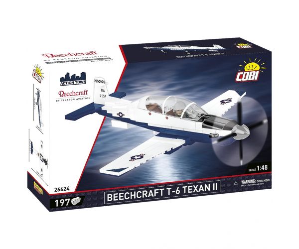 COBI: Set de construcție Beechcraft T-6 Texan II albastru-alb (26624)