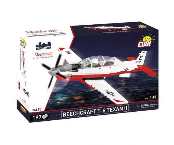 COBI: Set de construcție Beechcraft T-6 Texan II roșu-alb (26625)