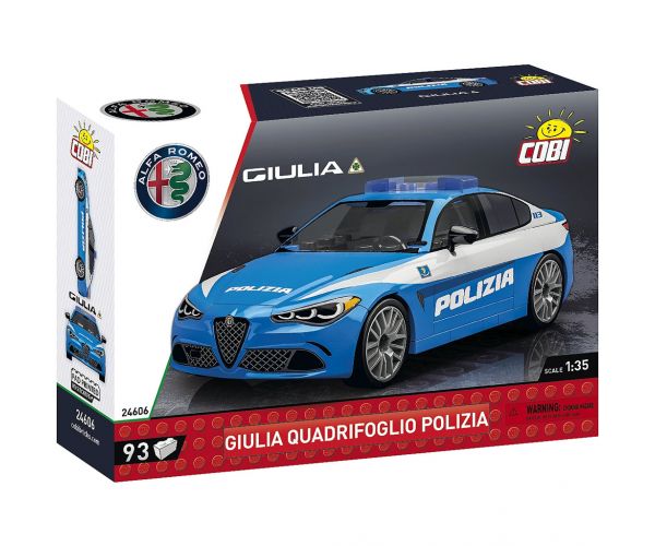COBI: Set de construcție mașină de poliție Alfa Romeo Giulia Quadrifoglio (24606)