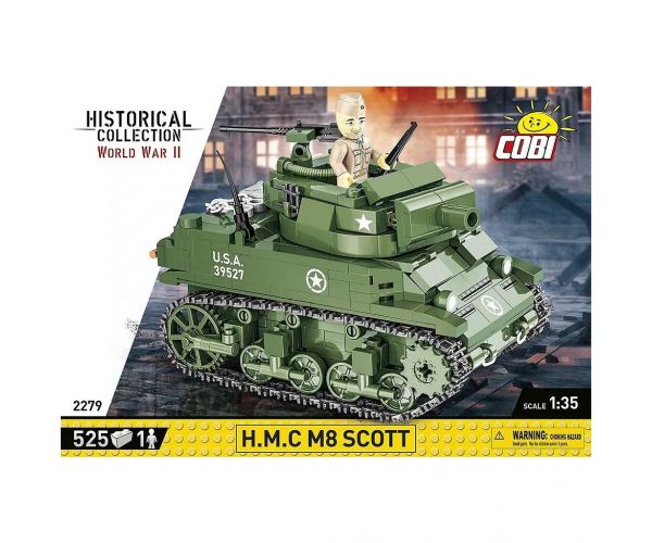 COBI: Set de construcție tanc H.M.C. M8 Scott din Al Doilea Război Mondial (2279)