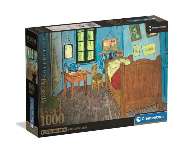 Colecția Muzeului: Van Gogh - Camera lui Van Gogh din Arles - puzzle de 1000 de piese cu poster - Clementoni