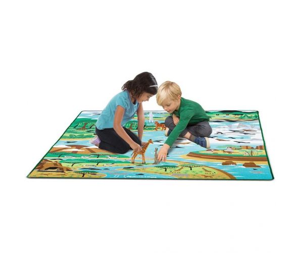 Covor de joacă cu animale și habitat 200x150cm - Melissa & Doug