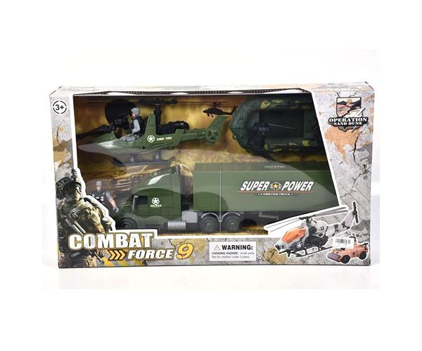 Combat Force 9 set de joacă militar cu elicopter și accesorii