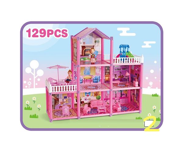 Construiește tu! căsuță cu păpuși și accesorii 129 bucăți set de joacă