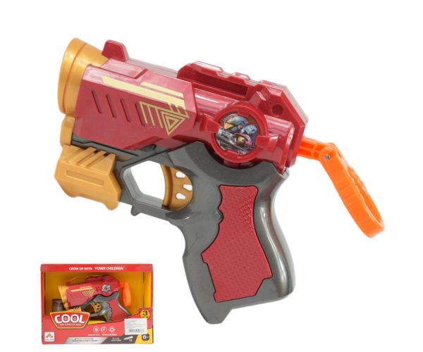 Cool Soft Bullet Gun: Pistol mic cu cartușe de culoare roșie 14cm