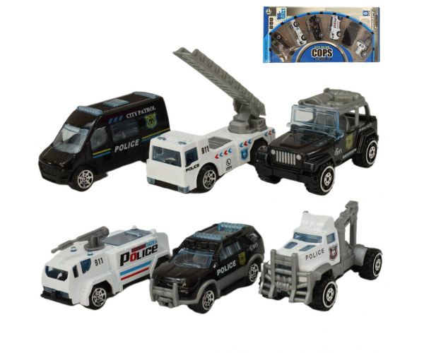 Cops Die-Cast: Rendőrségi 6 db-os kisautó szett