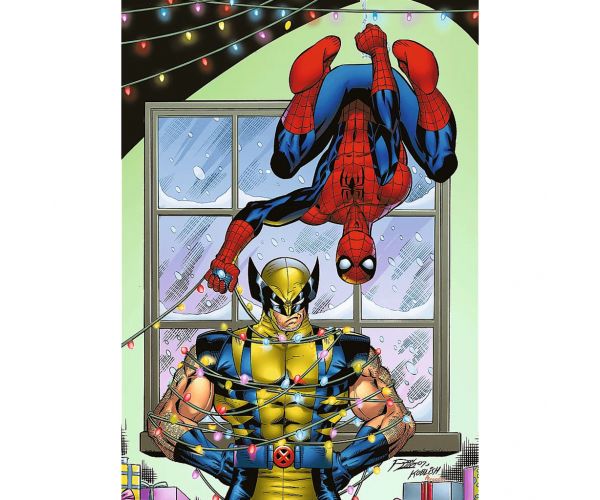 Crăciunul lui Omul Păianjen și Wolverine, puzzle premium plus de calitate, 1000 de piese - Trefl