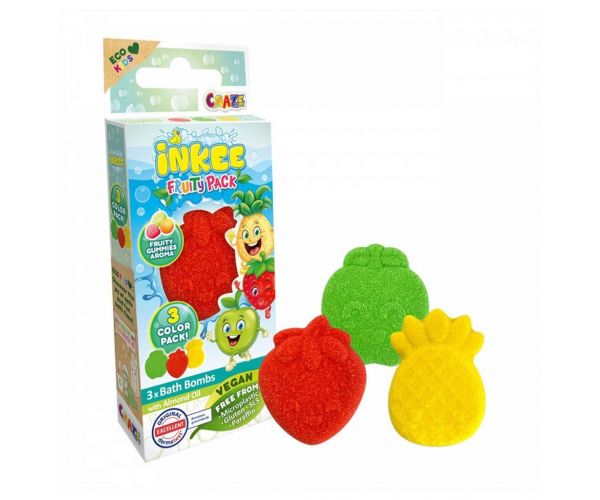 Craze Inkee: Forme de baie cu fructe vegane, set de 3 bucăți