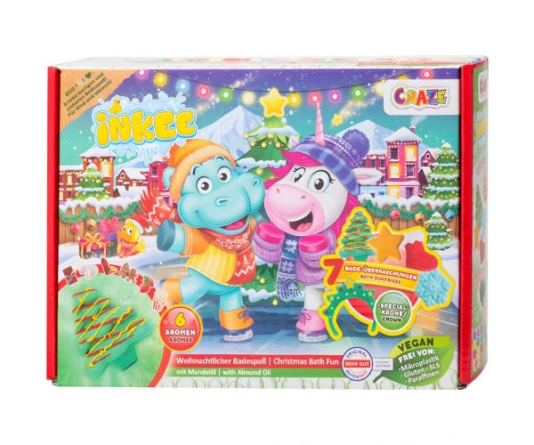 Craze Inkee: Set de jucării pentru baie de Crăciun